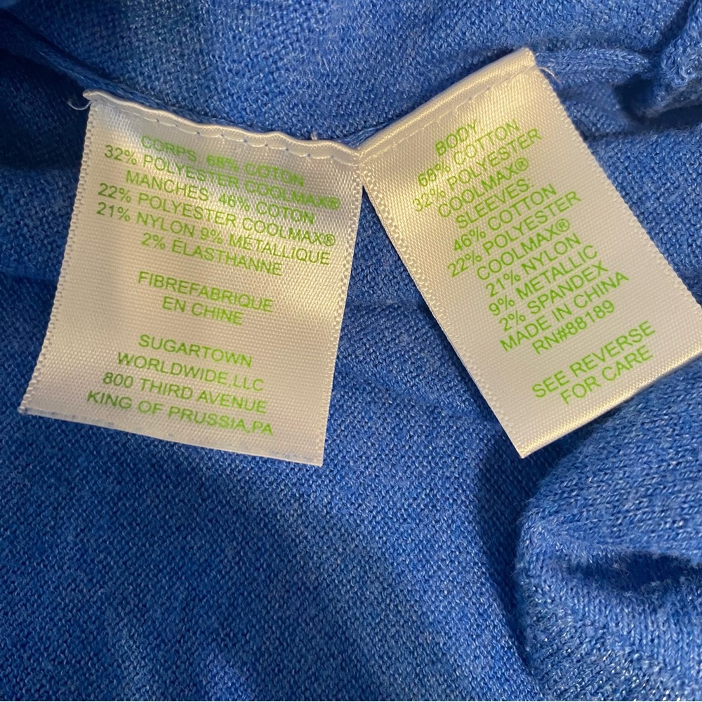 LILLY PULITZER Cobo Boatneck Sweater Heathered Crew Blue Coastal Shell Stripe L - Picture 11 of 13